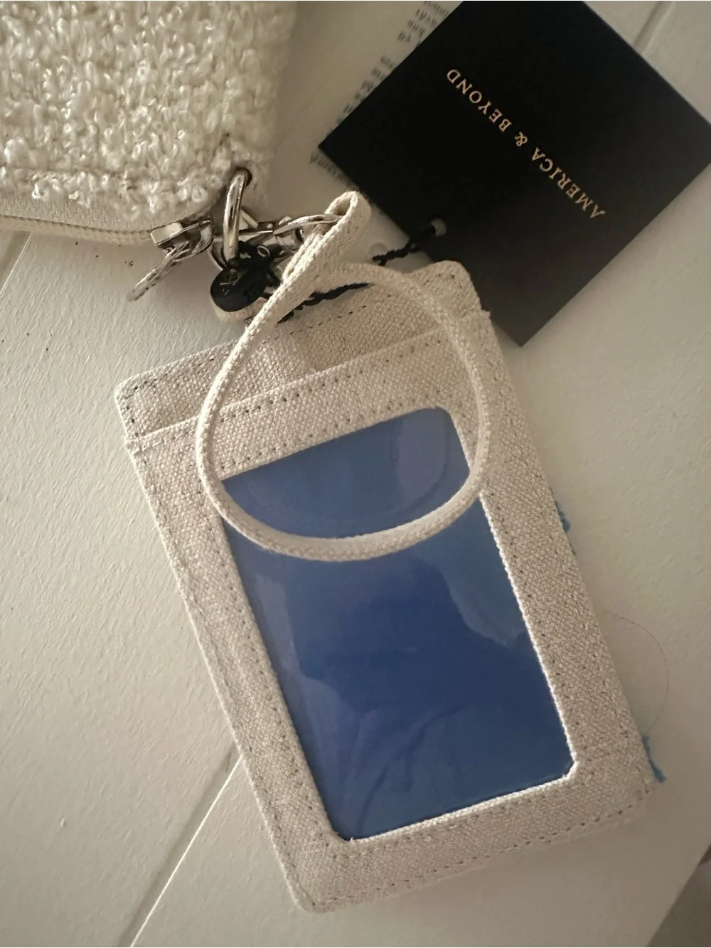 NWT Plush Triangle Colorblock Wristlet - Red, Blue, Cream